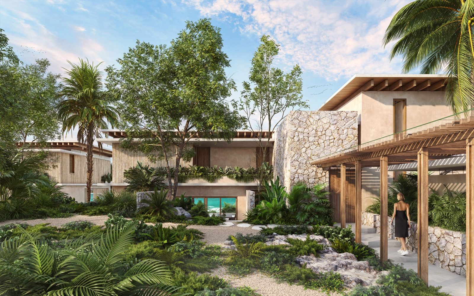 Garden approach to the villas