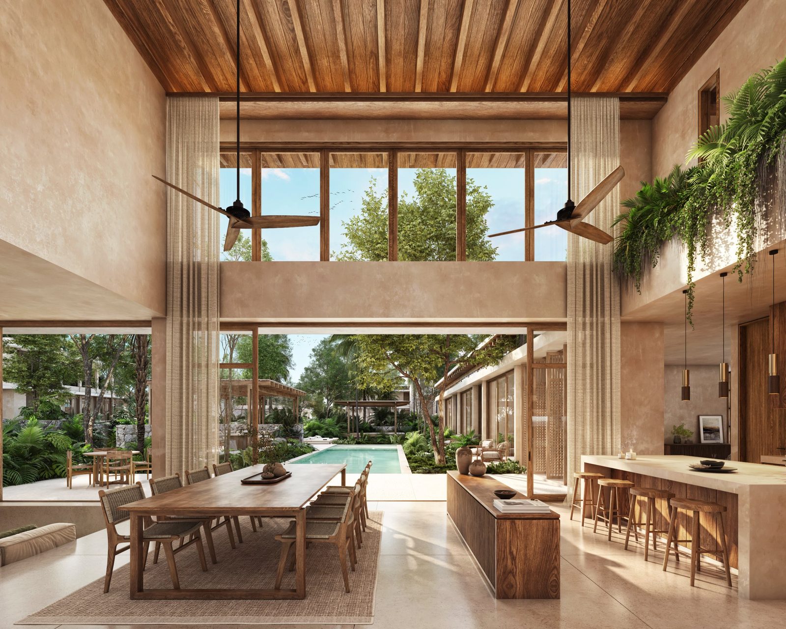 Beecheii sunken living room with vaulted ceiling